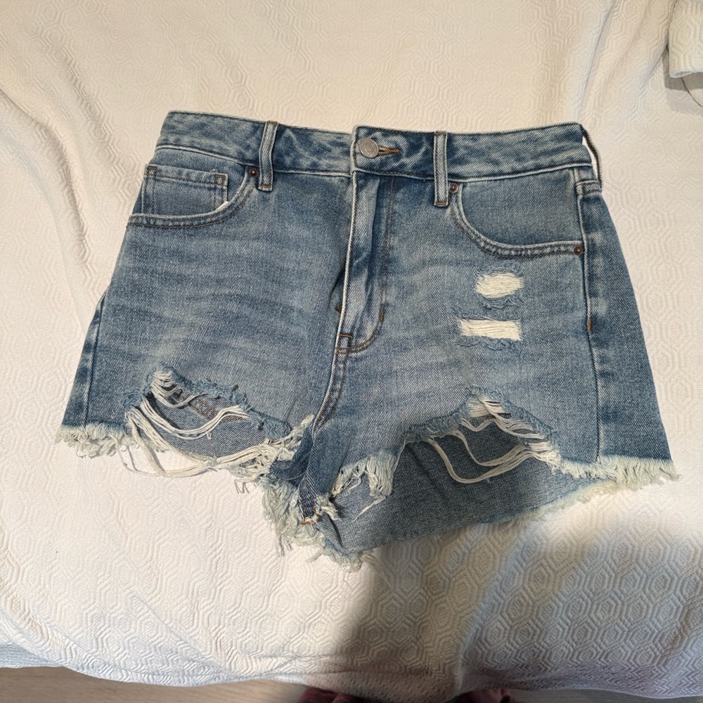 PacSun Distressed Blue Denim Shorts